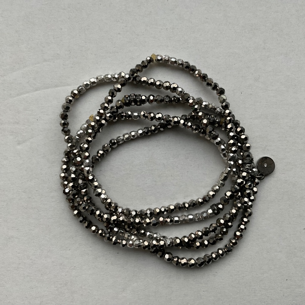 Stella & Dot Jessie silver stretch bracelets